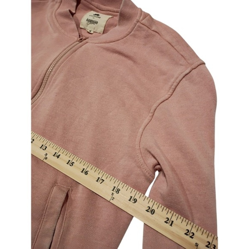 Kensie Jeans studioLUXE Pink Bomber Jacket Full Zip Fleece Lined Size M - Picture 7 of 10